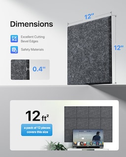 Foto 5 | Foto 5 | Paneles De Pared Insonorizados Soundsbay Hexagon Paquete De 12 Gris Oscuro - Venta Internacional.