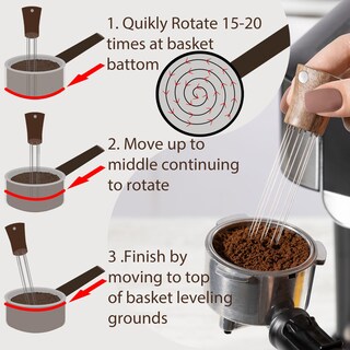 Foto 3 | Foto 3 | Agitadores De Espresso Wdt Tool Distribuidor De Café Barista Walnut - Venta Internacional.