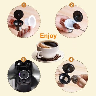 Foto 7 | Foto 7 | Cápsulas De Café Reutilizables K Cup Y 100 Filtros De Papel Para Café Haetyly - Venta Internacional.