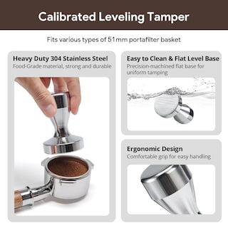 Foto 2 | Foto 2 | Kit De Accesorios Para Espresso Tamper 51 Mm De Acero Inoxidable - Venta Internacional.