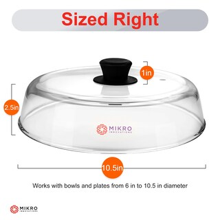 Foto 2 | Foto 2 | Funda Antisalpicaduras Para Microondas Mikro Innovations Glass De 26 67 Cm - Venta Internacional.