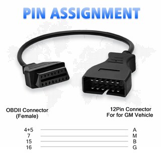 Foto 3 | Foto 3 | Cable Adaptador Obd2 Parannic Para Vehículos Gm De 12 Pines Obd2 De 16 Pines A Obd1 De 12 Pines - Venta Internacional.
