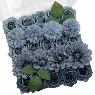 Foto 1 | Foto 1 | Set De Flores Artificiales Tinge Time Con Rosas Azules Empolvadas Con Tallos - Venta Internacional.
