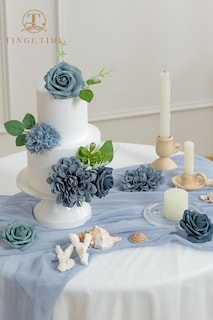 Foto 2 | Foto 2 | Set De Flores Artificiales Tinge Time Con Rosas Azules Empolvadas Con Tallos - Venta Internacional.