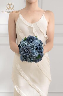 Foto 7 | Foto 7 | Set De Flores Artificiales Tinge Time Con Rosas Azules Empolvadas Con Tallos - Venta Internacional.