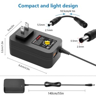 Foto 3 | Foto 3 | Fuente De Alimentación Shnitpwr 36 W Dc 6 V ~ 24 V Con Puerto Usb De 5 V 2a - Venta Internacional.
