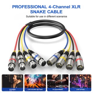 Foto 7 | Foto 7 | Snake Cable Heams Xlr Professional De 4 Canales 3 Pies Paquete De 2 - Venta Internacional.