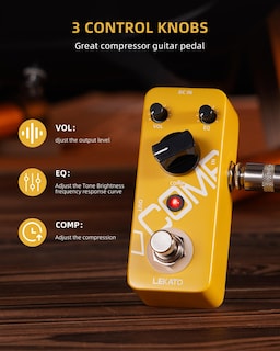 Foto 2 | Foto 2 | Pedal Compresor Lekato Yellow Comp Mini Para Guitarra Y Bajo - Venta Internacional.