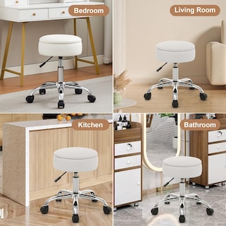 Foto 5 | Foto 5 | Taburete De Tocador Rucuken Ajustable Con Almacenamiento Blanco - Venta Internacional.