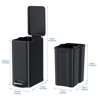 Foto 5 | Foto 5 | Cubo De Basura Bethebest De Acero Inoxidable Negro De 6 L/1.6 Galones Con Tapa - Venta Internacional.