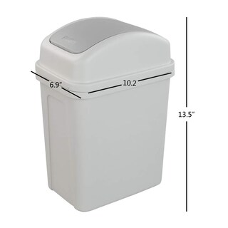 Foto 4 | Foto 4 | Trash Can Asking Con Tapa Abatible De Plástico De 7 Litros Color Gris - Venta Internacional.