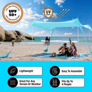 Foto 2 | Foto 2 | Carpa De Playa Sun Ninja Plegable Upf50+ Color Azul Real - Venta Internacional.