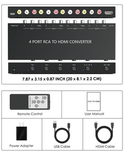 Foto 7 | Foto 7 | Convertidor Rca A Hdmi Osetub De 4 Puertos Con Tecnología De Actualización - Venta Internacional.