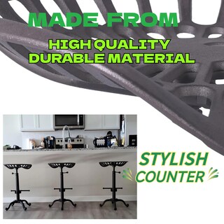 Foto 3 | Foto 3 | Taburete De Bar Diwhy Rustic Industrial Tractor Con Asiento De Hierro Fundido - Venta Internacional.