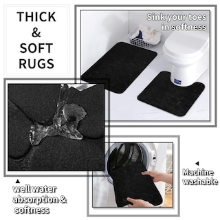 Foto 7 | Foto 7 | Set De Baño Xlhomo Negro Con Cortina De Ducha Alfombras Y 25 Piezas - Venta Internacional.