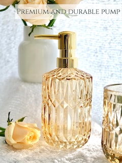 Foto 2 | Foto 2 | Juego De Accesorios De Baño Lamarriti Clear Gold 5 Piezas Cristal - Venta Internacional.