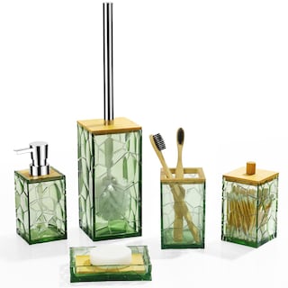 Foto 1 | Foto 1 | Set De Accesorios De Baño Gahefy Acrílico Verde Salvia 5 Piezas - Venta Internacional.
