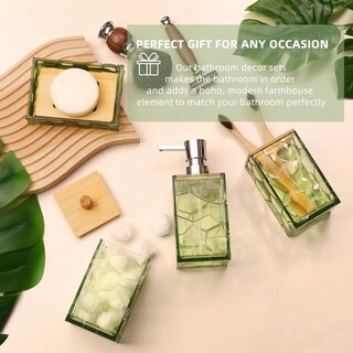 Foto 5 | Foto 5 | Set De Accesorios De Baño Gahefy Acrílico Verde Salvia 5 Piezas - Venta Internacional.