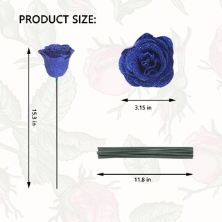 Foto 2 | Foto 2 | Bouquet Artificial Seebeellar Con Purpurina De Rosas Azules X25 - Venta Internacional.