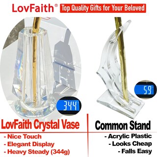 Foto 5 | Foto 5 | Lovfaith Rosa Auténtica Bañada En Oro De 24 Quilates Con Soporte De Cristal - Venta Internacional.