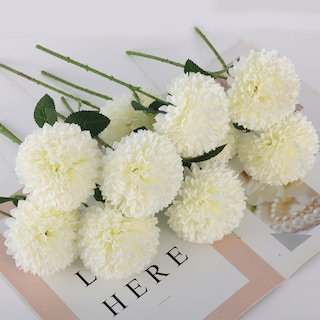 Foto 4 | Foto 4 | Flores Artificiales De Crisantemos Hananona 12 Unidades Blancas - Venta Internacional.