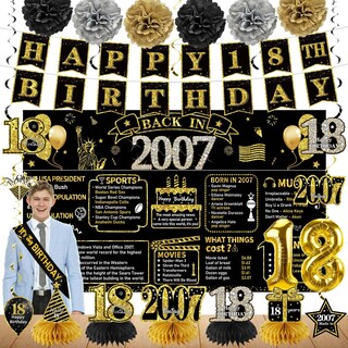 Foto 1 | Foto 1 | Decoraciones De Cumpleaños Zirtorei 18º Vintage 2007 21 Piezas - Venta Internacional.