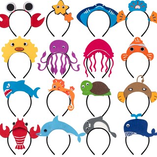 Foto 1 | Foto 1 | Diadema De Tela De Fieltro Con Forma De Cawiew Para Fiestas Bajo El Mar 16 Estilos - Venta Internacional.