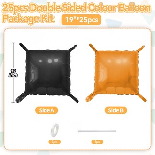 Foto 2 | Foto 2 | Globo De Pared Saxuxu Cuadrado Naranja Y Negro De 48 Cm - Venta Internacional.