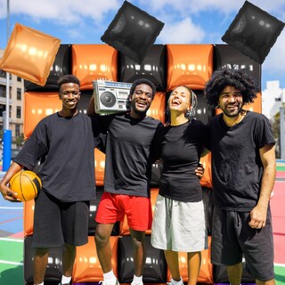 Foto 4 | Foto 4 | Globo De Pared Saxuxu Cuadrado Naranja Y Negro De 48 Cm - Venta Internacional.