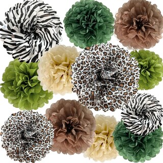 Foto 1 | Foto 1 | Pompones De Papel De Seda Ansomo Jungle Safari Para Decoración De Fiesta - Venta Internacional.