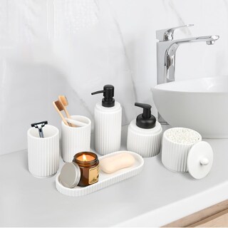 Foto 4 | Foto 4 | Set De Accesorios De Baño Deobath 6 Unidades Poliresina Blanca - Venta Internacional.