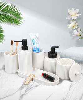 Foto 5 | Foto 5 | Set De Accesorios De Baño Deobath 6 Unidades Poliresina Blanca - Venta Internacional.