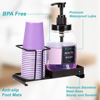 Foto 4 | Foto 4 | Dispensador De Enjuague Bucal Summark Con Portavasos De Acero Inoxidable De 700 Ml - Venta Internacional.