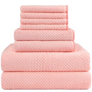 Foto 1 | Foto 1 | Juego De Toallas De Baño Homexcel 8 Piezas De Microfibra Color Rosa - Venta Internacional.