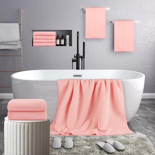 Foto 3 | Foto 3 | Juego De Toallas De Baño Homexcel 8 Piezas De Microfibra Color Rosa - Venta Internacional.