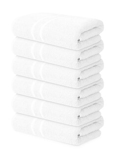 Foto 1 | Foto 1 | Toallas De Baño Textila Basic  Tamaño Mediano  60 X 120 Cm  6 Unidades  Algodón Blanco - Venta Internacional.