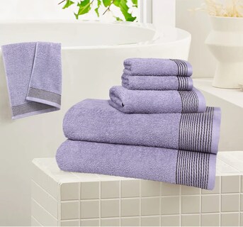 Foto 4 | Foto 4 | Juego De Toallas Belizzi Home 100% Algodón Ultrasuaves 6 Unidades Color Morado - Venta Internacional.