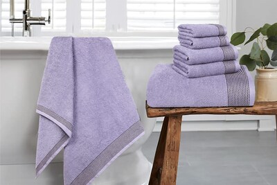 Foto 5 | Foto 5 | Juego De Toallas Belizzi Home 100% Algodón Ultrasuaves 6 Unidades Color Morado - Venta Internacional.
