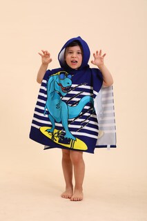 Foto 2 | Foto 2 | Toallas De Playa Con Capucha Para Niños Tehalk Dinosaur De 2 A 10 Años - Venta Internacional.