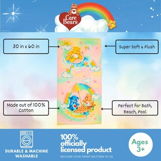 Foto 2 | Foto 2 | Toalla Franco Collectibles Care Bears Con Forma De Corazón Para El Día De San Valentín - Venta Internacional.