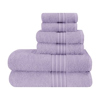 Foto 1 | Foto 1 | Juego De Toallas Boutiquo Paquete De 6 Paños De Algodón Para Baño Y Manos Color Morado - Venta Internacional.