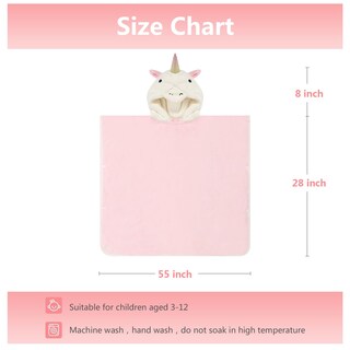 Foto 4 | Foto 4 | Toalla Con Capucha Pinnku 3d Unicorn Bath Para Bebés De 70 X 140 Cm Color Rosa - Venta Internacional.