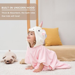 Foto 5 | Foto 5 | Toalla Con Capucha Pinnku 3d Unicorn Bath Para Bebés De 70 X 140 Cm Color Rosa - Venta Internacional.