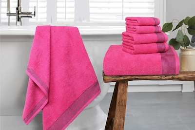 Foto 5 | Foto 5 | Juego De Toallas Belizzi Home 100% Algodón Ultrasuaves 6 Unidades Color Rosa - Venta Internacional.