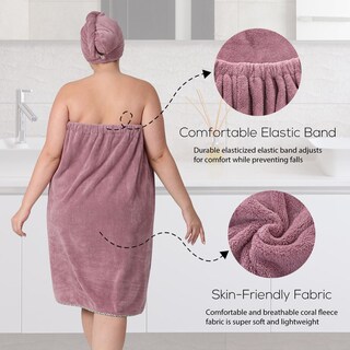 Foto 6 | Foto 6 | Toalla Onedream  Talla Grande  Para Mujer  Con Toalla De Pelo  Color Morado - Venta Internacional.