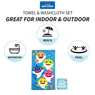 Foto 2 | Foto 2 | Juego De Toallas Franco Baby Shark Kids Para Baño/piscina/playa  100% Algodón - Venta Internacional.