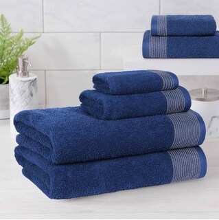 Foto 3 | Foto 3 | Juego De Toallas Belizzi Home 100% Algodón Ultrasuaves Paquete De 6 Color Azul Marino - Venta Internacional.