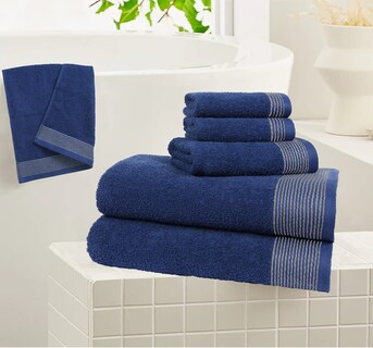 Foto 4 | Foto 4 | Juego De Toallas Belizzi Home 100% Algodón Ultrasuaves Paquete De 6 Color Azul Marino - Venta Internacional.
