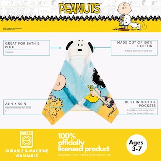 Foto 2 | Foto 2 | Toalla Con Capucha Franco Peanuts Snoopy Kids 60 X 120 Cm - Venta Internacional.