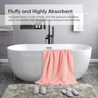 Foto 4 | Foto 4 | Juego De Toallas De Baño Homexcel 2 Unidades Microfibra 70 X 140 Cm Color Rosa - Venta Internacional.